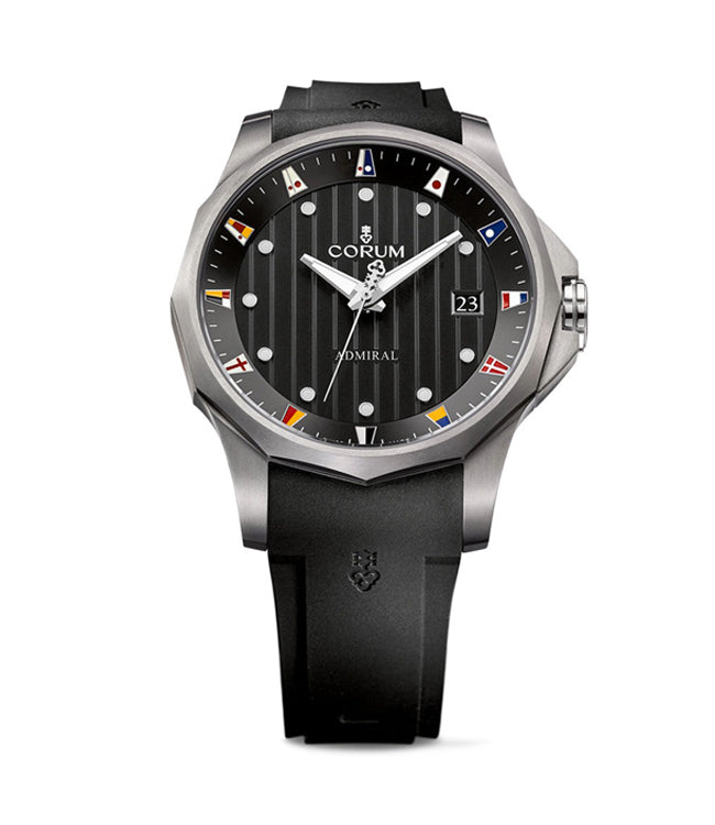 海軍上將傳奇47 黑色錶盤 男士手錶 瑞士製造