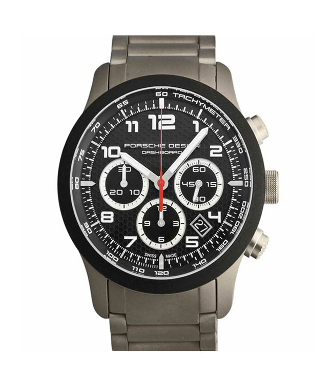 儀表板計時灰色鈦金屬男士手錶